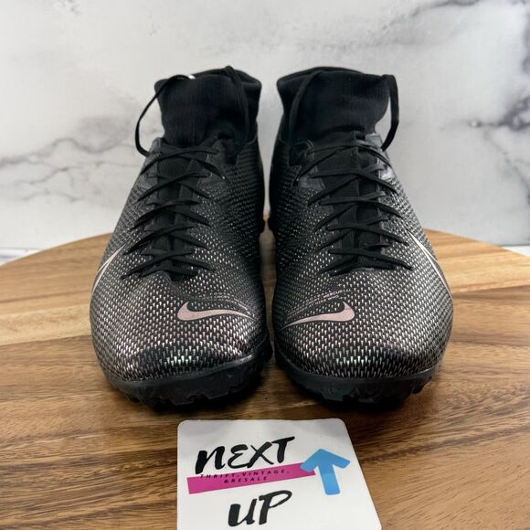 Men’s sz 9.5-Nike Mercurial Superfly VII 7 Academy Turf Soccer Shoes Black Blue - Picture 2 of 9